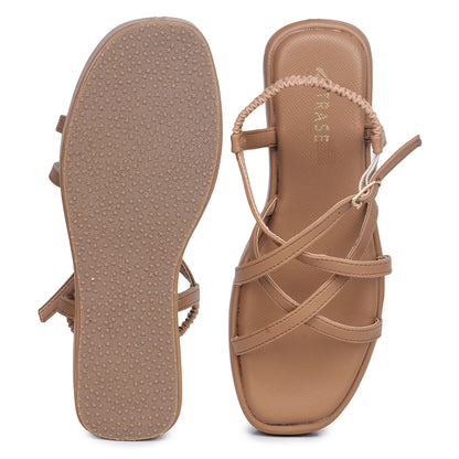 Strap Platform Sandals with Elastic Back