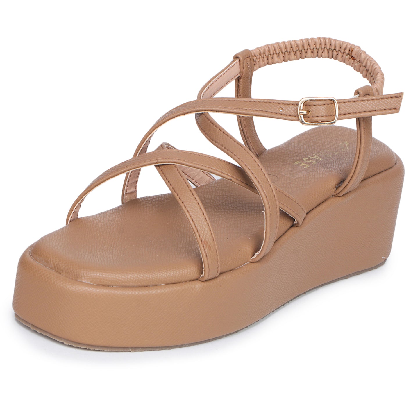 Strap Platform Sandals with Elastic Back
