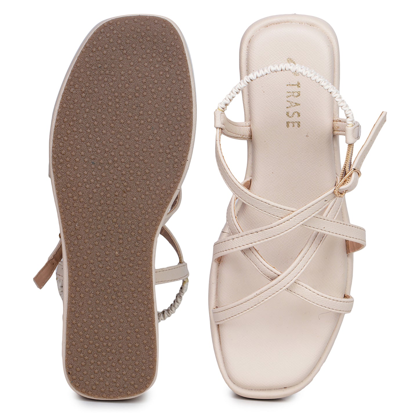 Strap Platform Sandals with Elastic Back