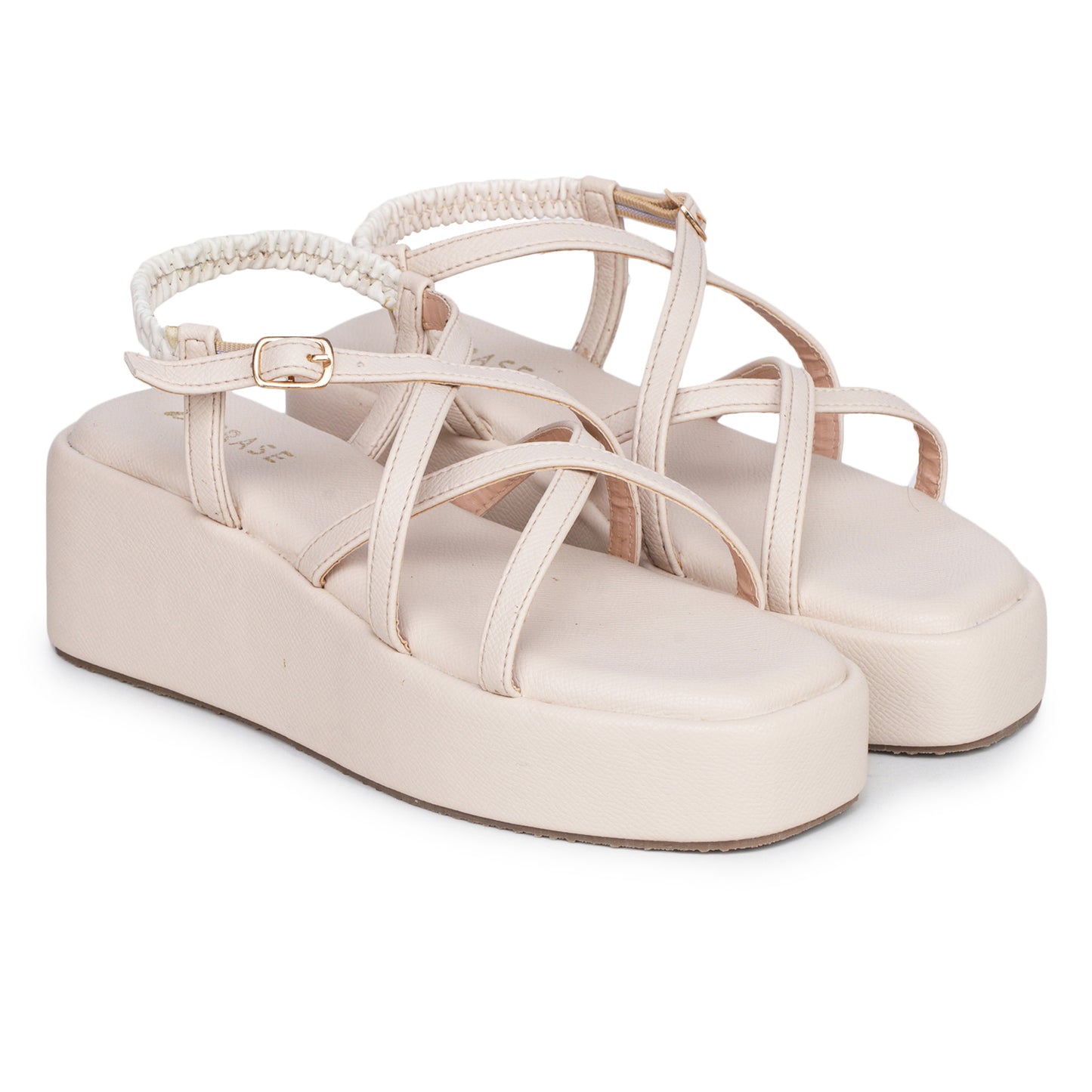 Strap Platform Sandals with Elastic Back