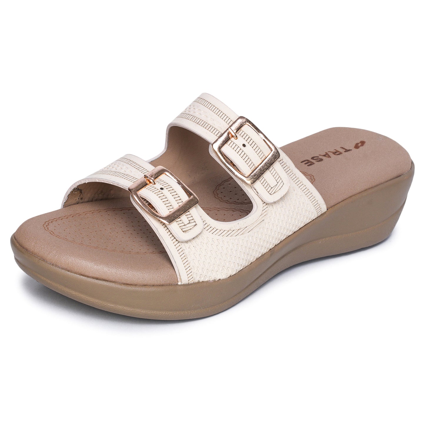 Stylish Double Strap Wedges Heels