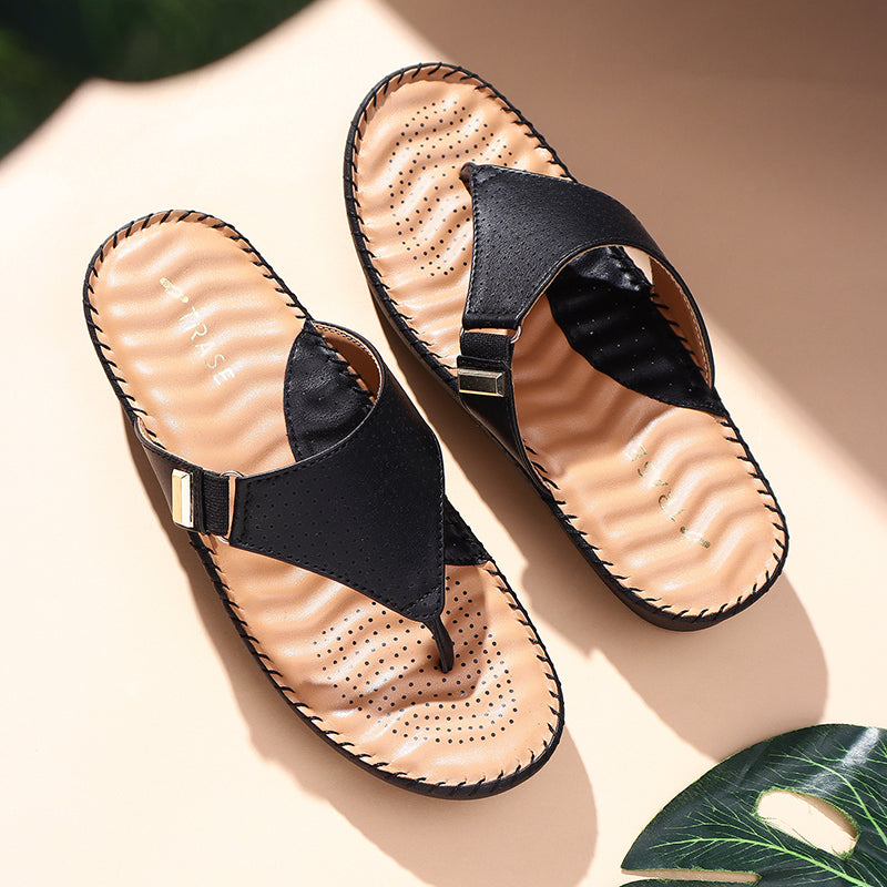 Trase Ortho Slipper With Buckle Detail And Cushioned Support Insole