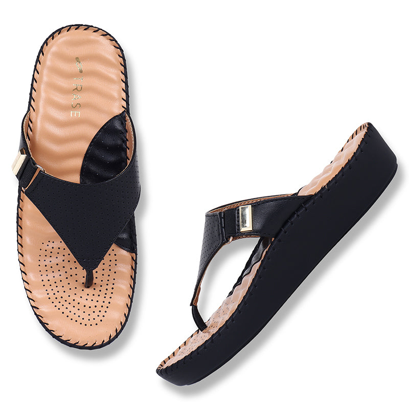 Trase Ortho Slipper With Buckle Detail And Cushioned Support Insole