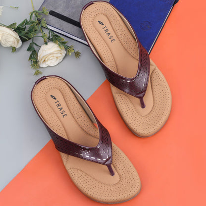 Slip-On Slippers with Perforated Strap Design