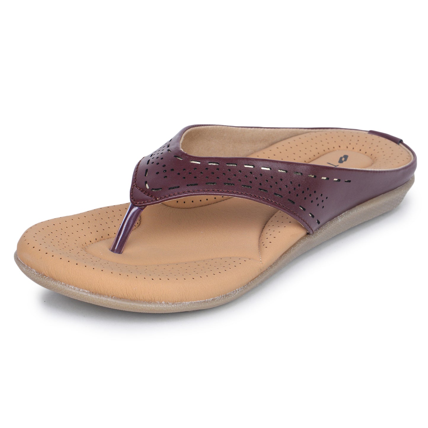 Slip-On Slippers with Perforated Strap Design