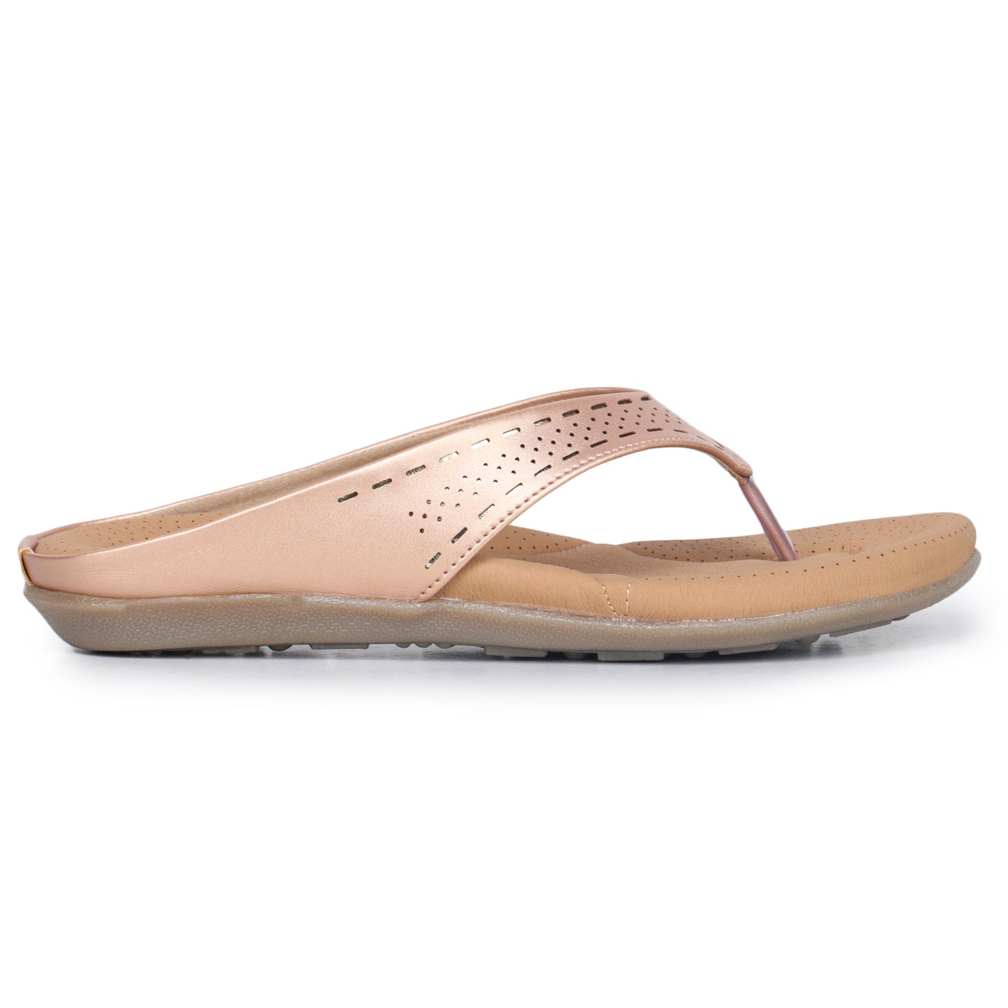 Slip-On Slippers with Perforated Strap Design