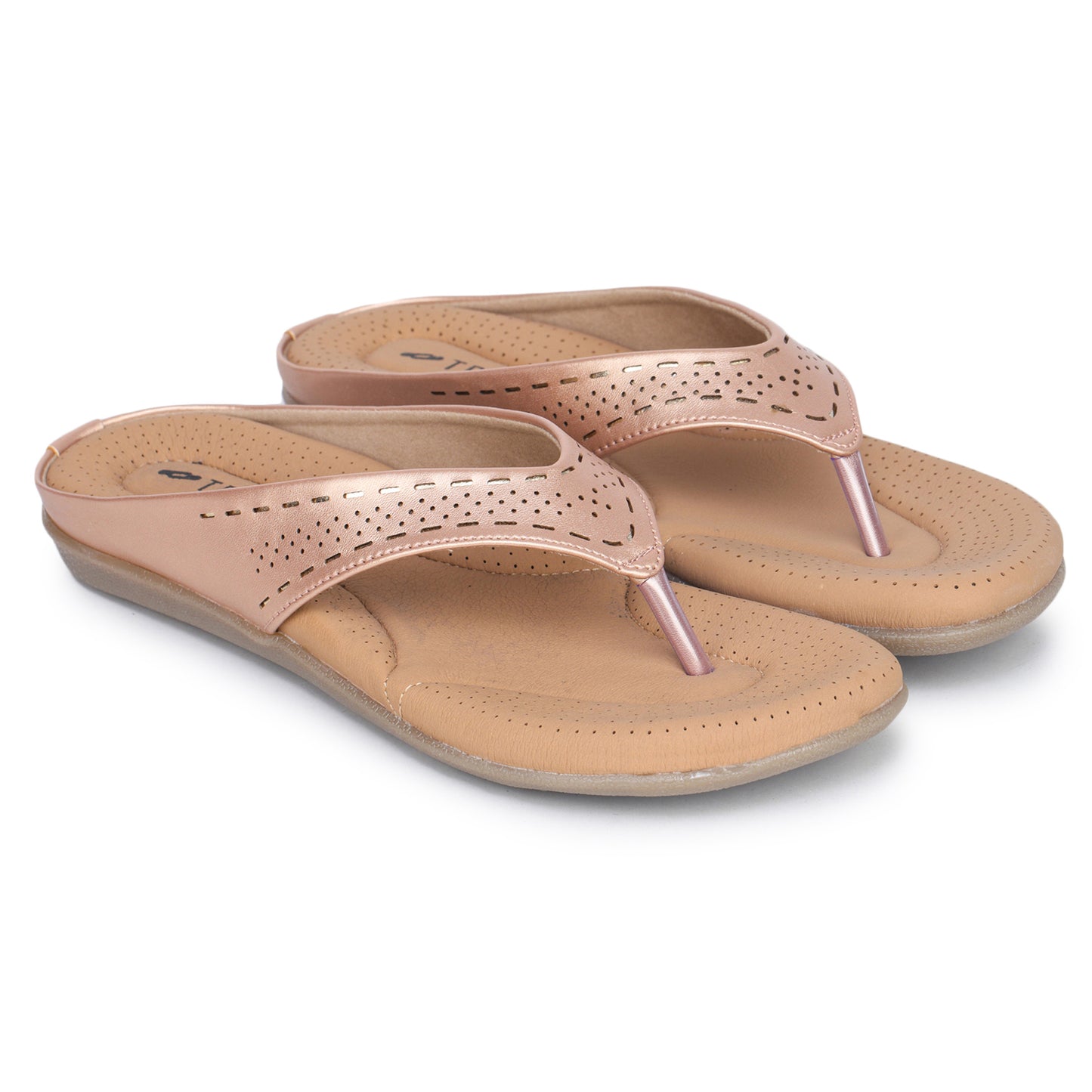 Slip-On Slippers with Perforated Strap Design
