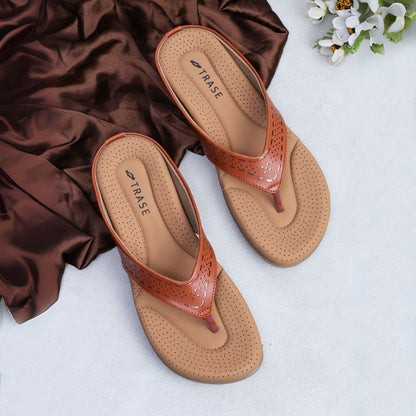 Slip-On Slippers with Perforated Strap Design