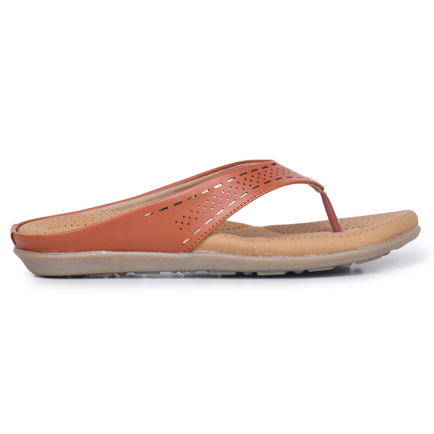 Slip-On Slippers with Perforated Strap Design