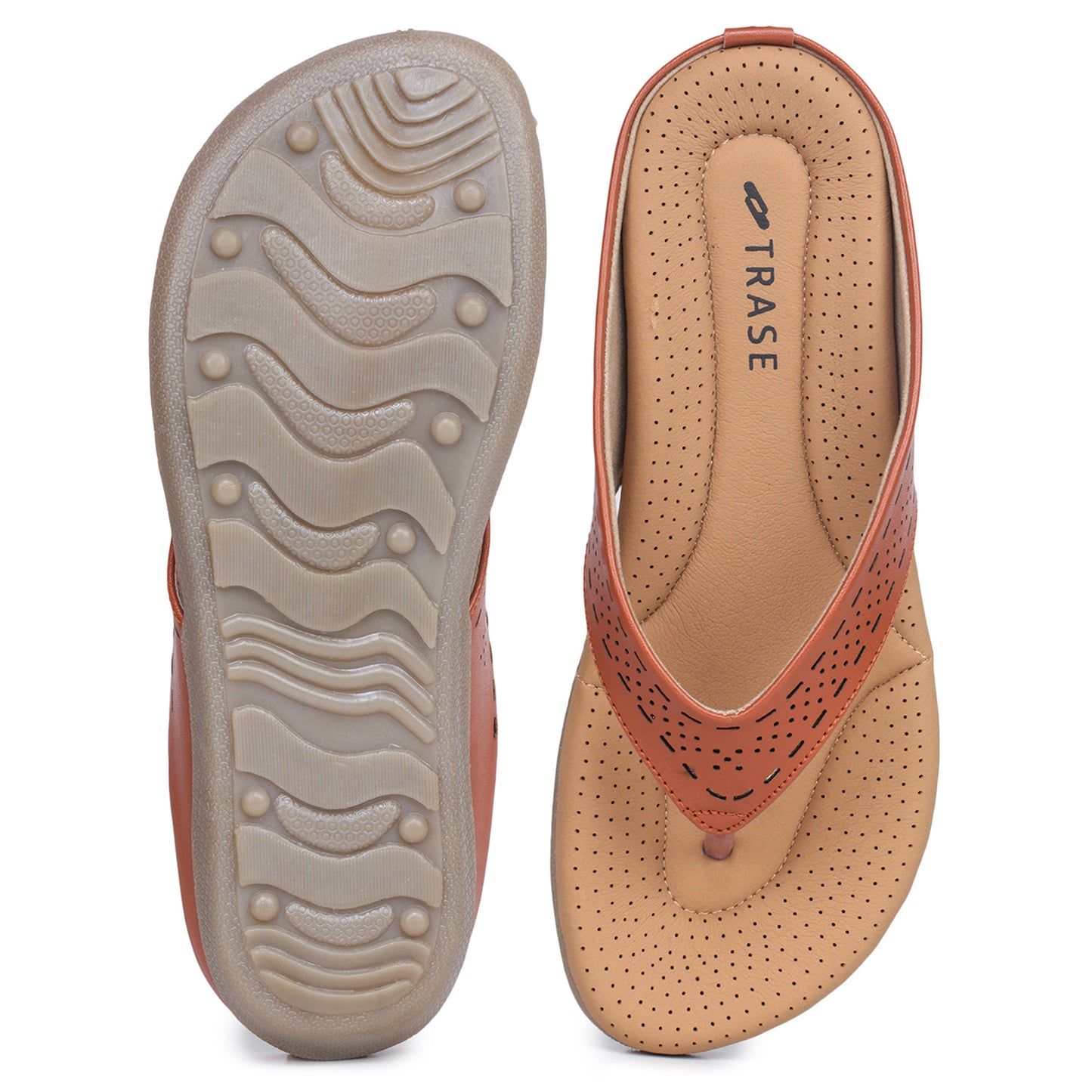 Slip-On Slippers with Perforated Strap Design