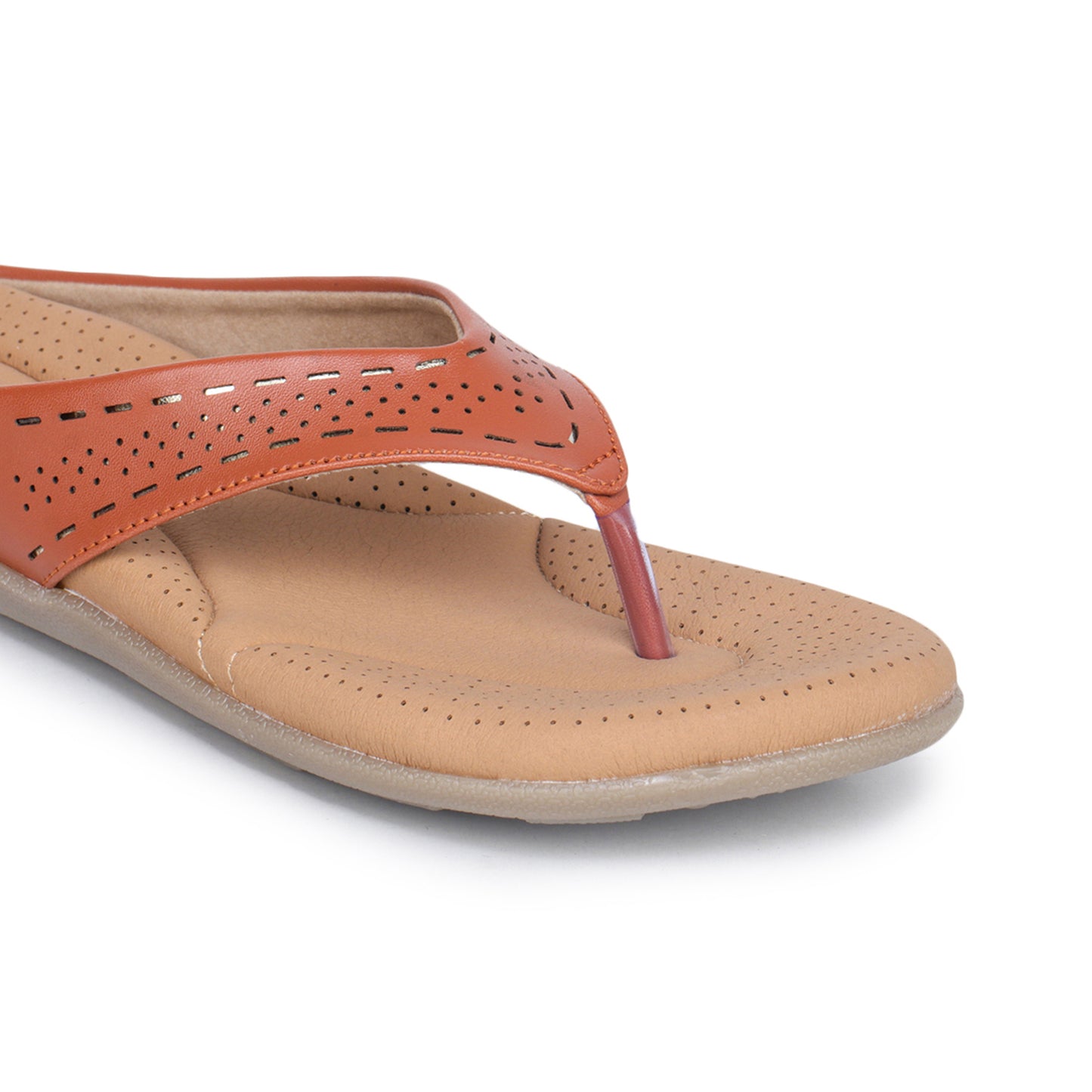 Slip-On Slippers with Perforated Strap Design