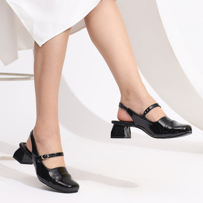 Square Toe Block Heels