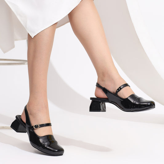 Square Toe Block Heels