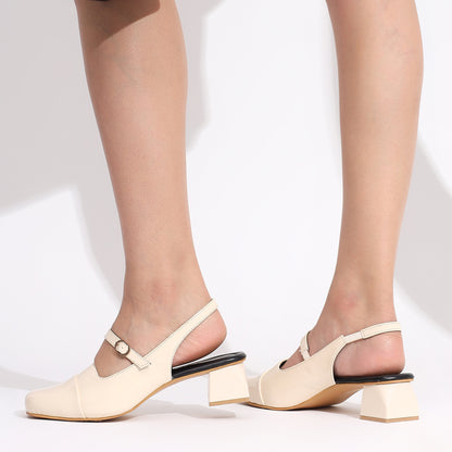 Square Toe Block Heels