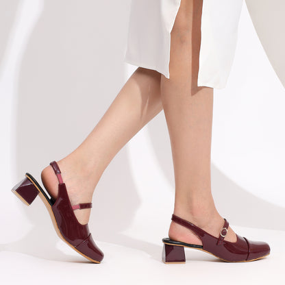 Square Toe Block Heels