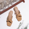 Trase Elegant Slip On Heels Sandal For Women With Adjustable Crossover Straps