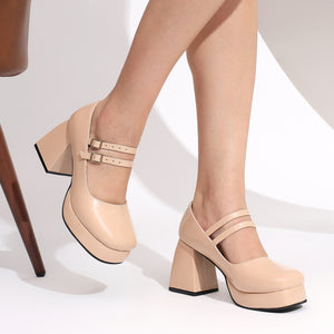 Dual Strap High Heel Sandals