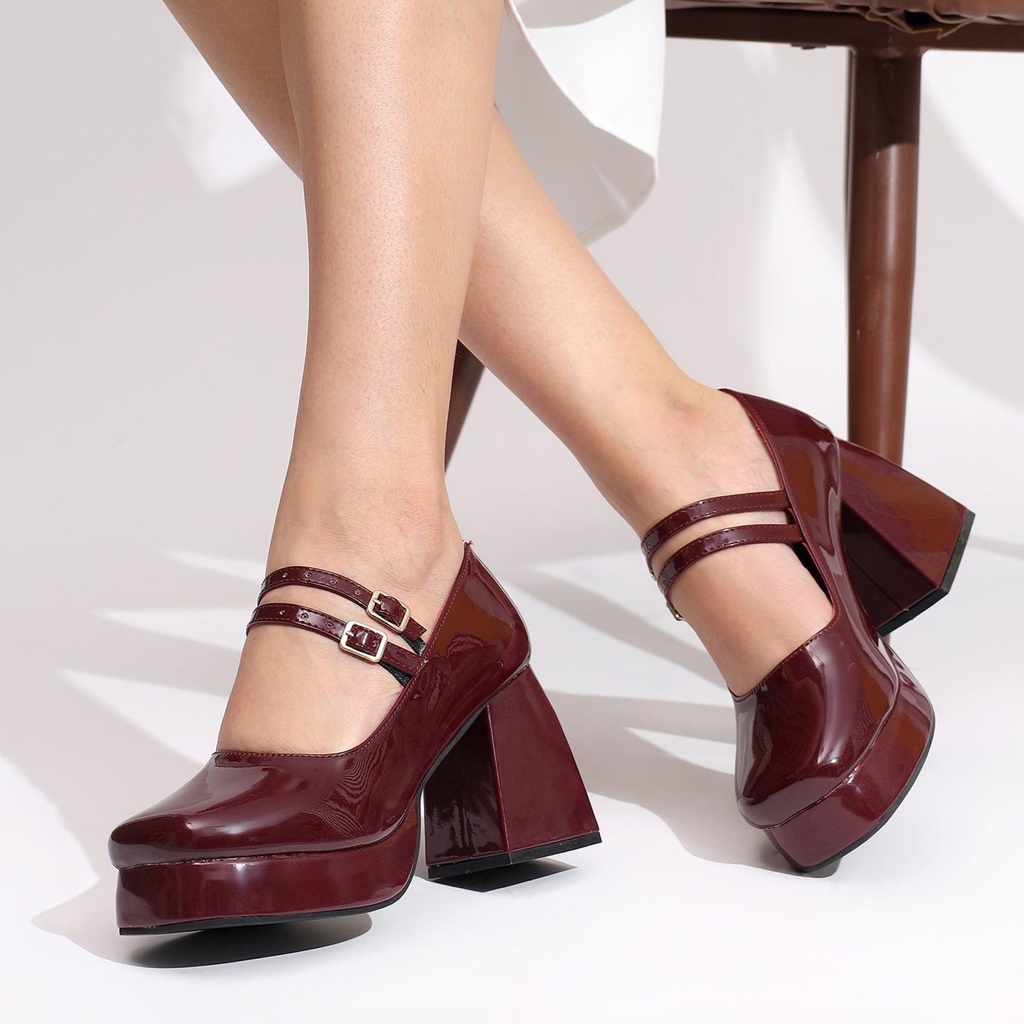 Dual Strap High Heel Sandals