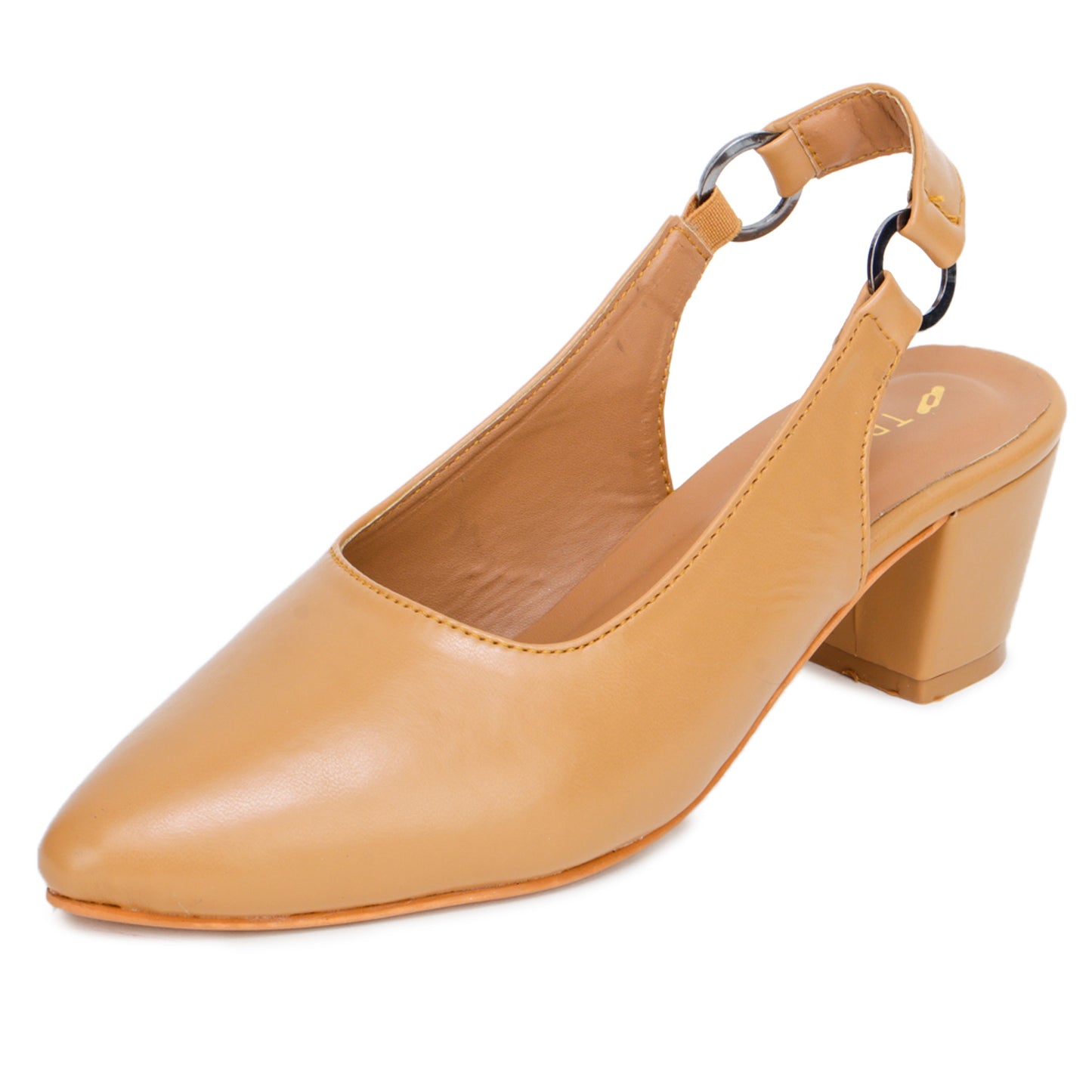 Stretchable Back Strap Block Heels
