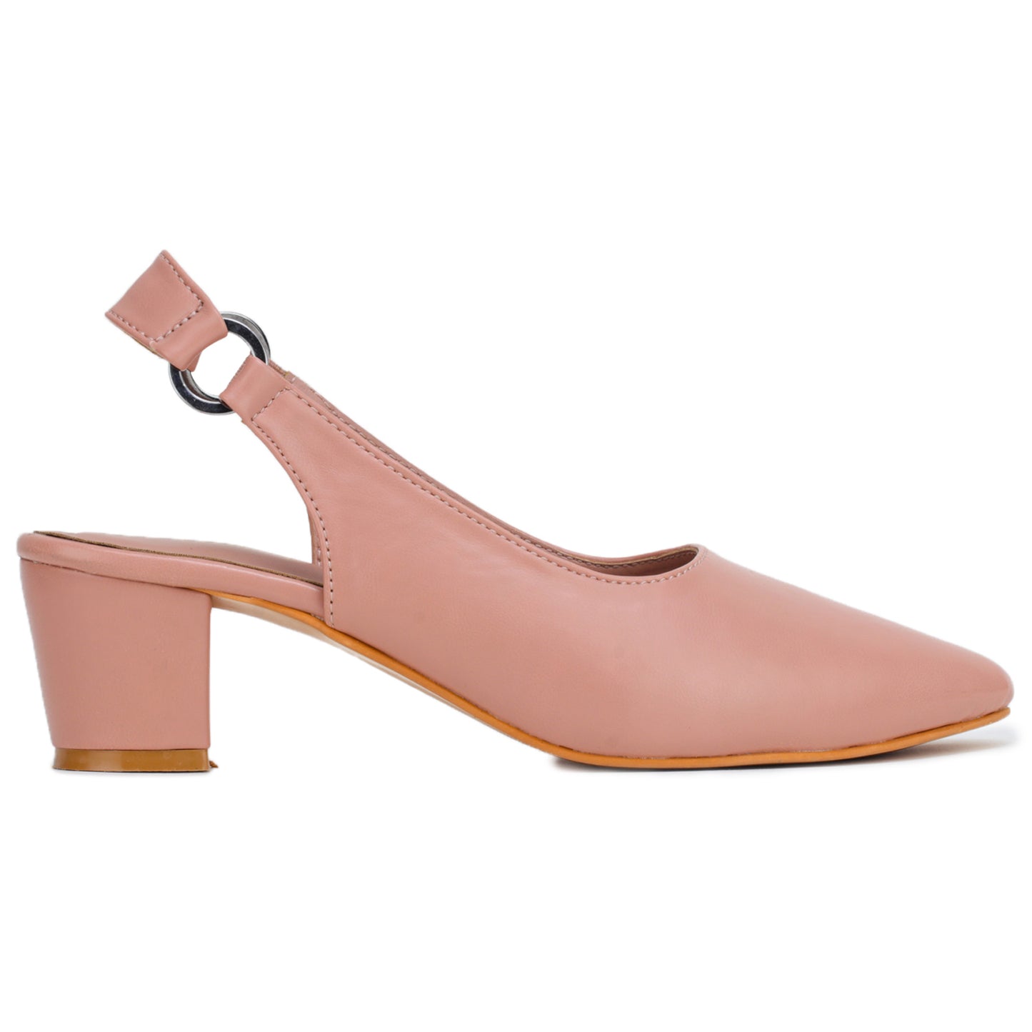 Stretchable Back Strap Block Heels