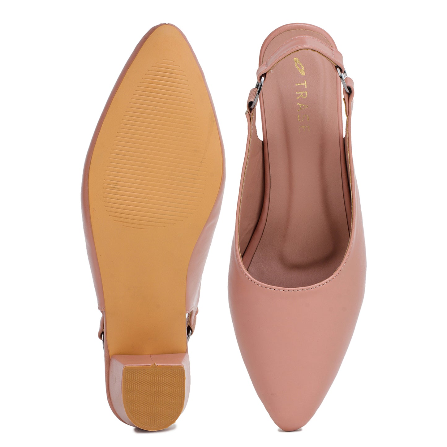 Stretchable Back Strap Block Heels