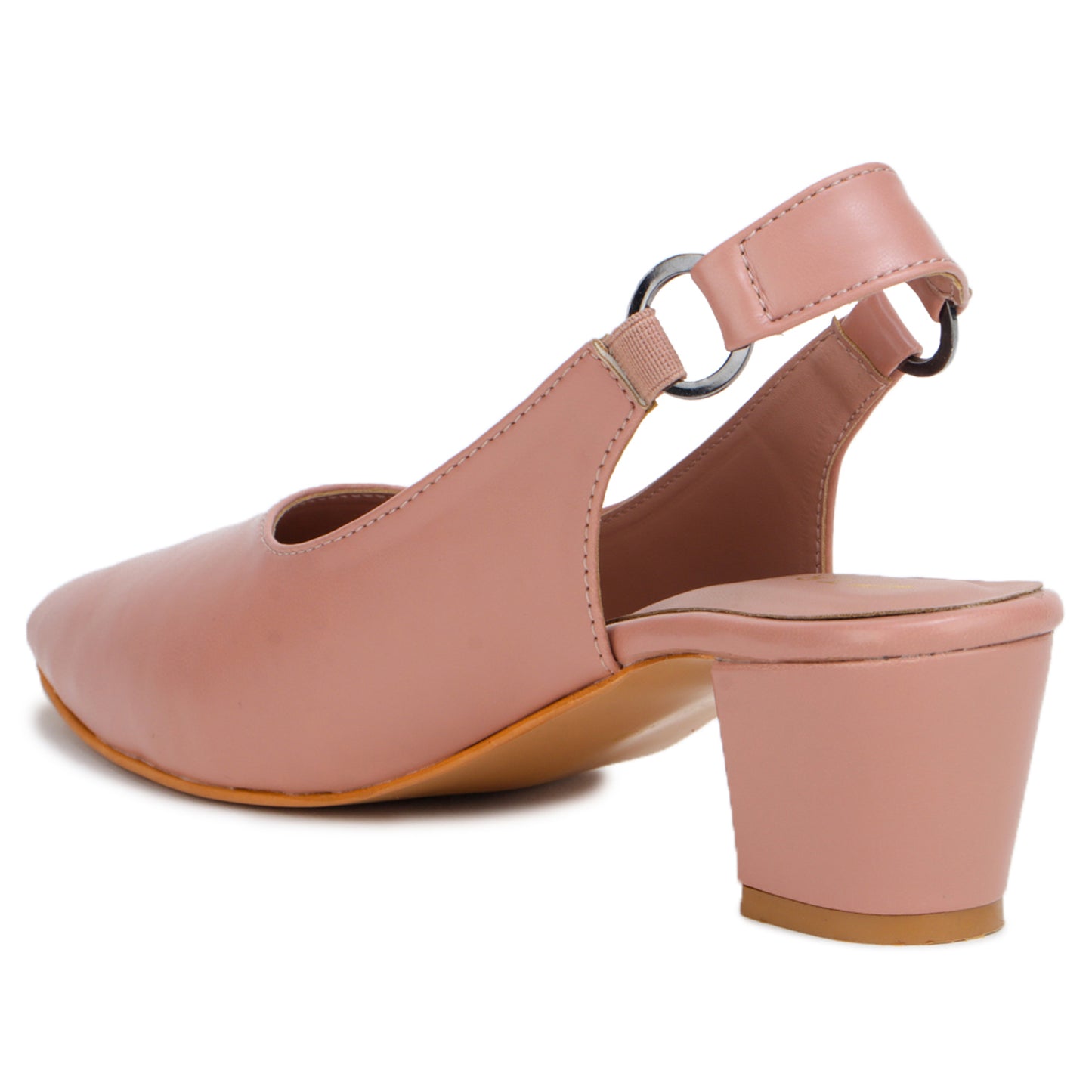Stretchable Back Strap Block Heels