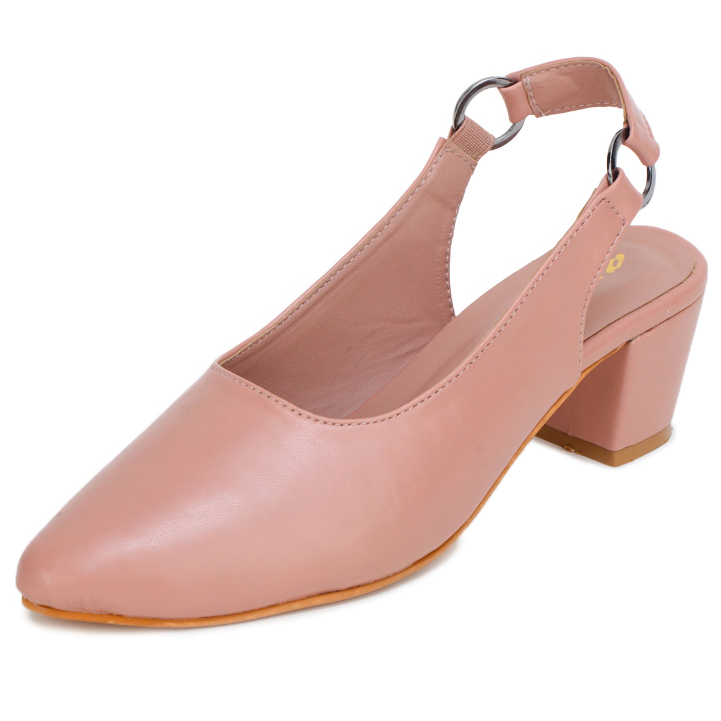 Stretchable Back Strap Block Heels