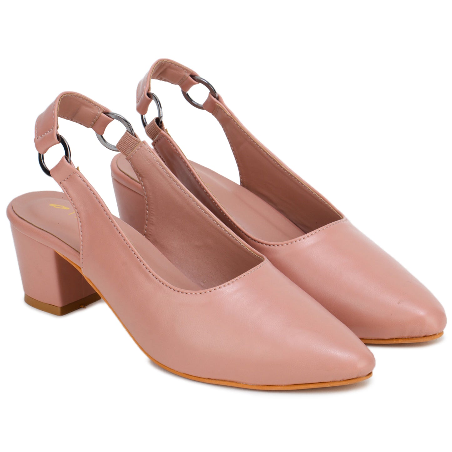 Stretchable Back Strap Block Heels